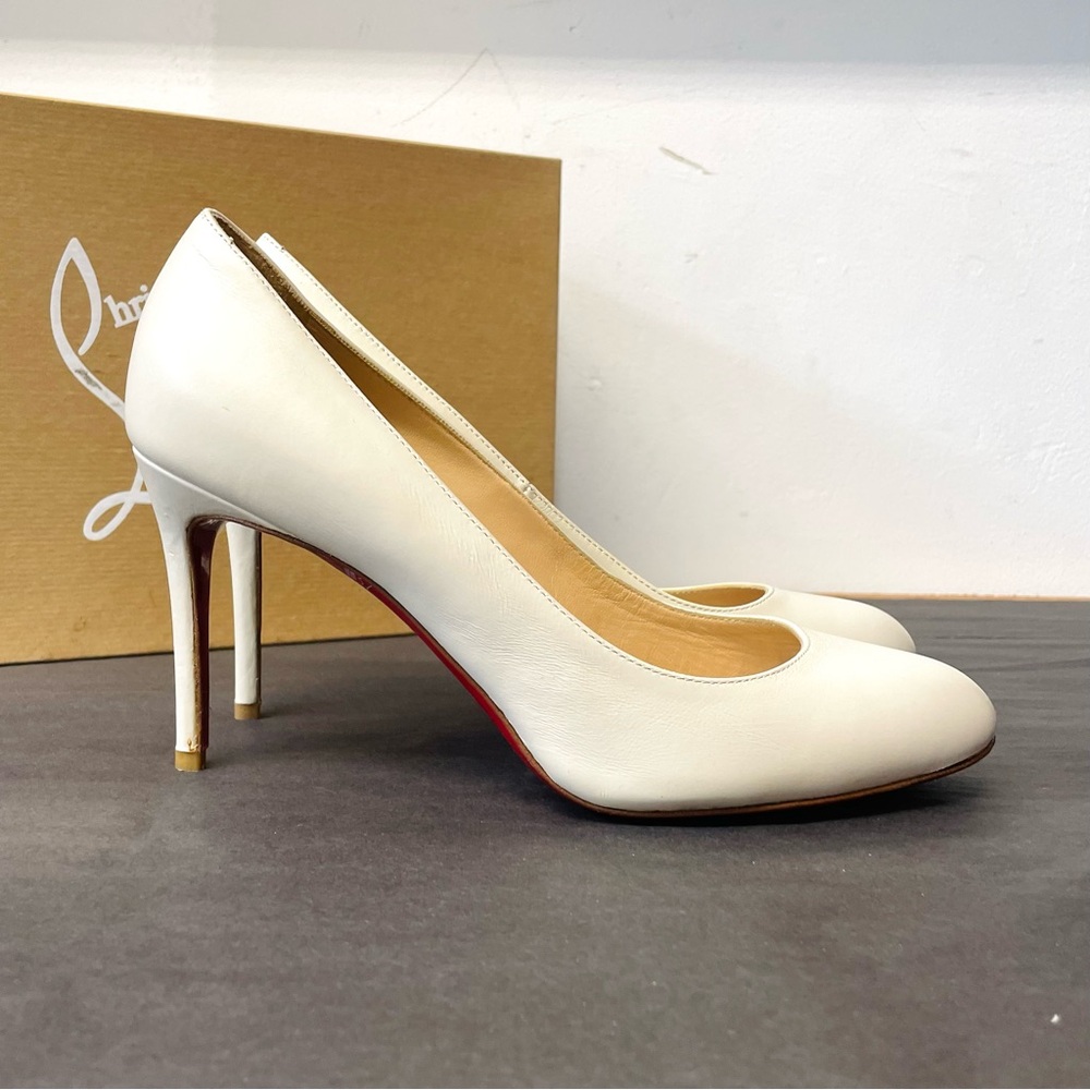 Christian Louboutin Fifi Off White 85 mm Round toe Pumps size 38 - Picture 6 of 13